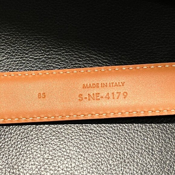 Celine Triomphe Brown Belt with Gold Buckle